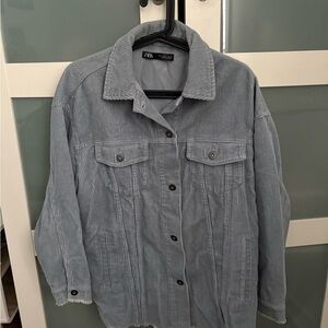 Zara Women's Light Blue Corduroy Jacket